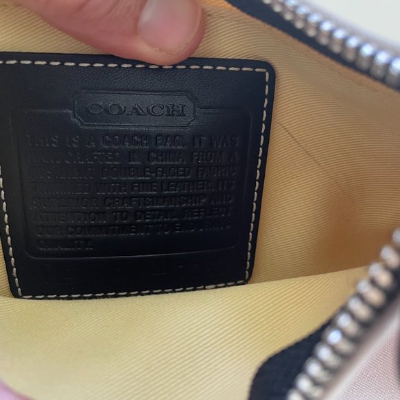 Coach Hampton Vintage Peach Leather Canvas Mini Bag - Picture 4 of 8